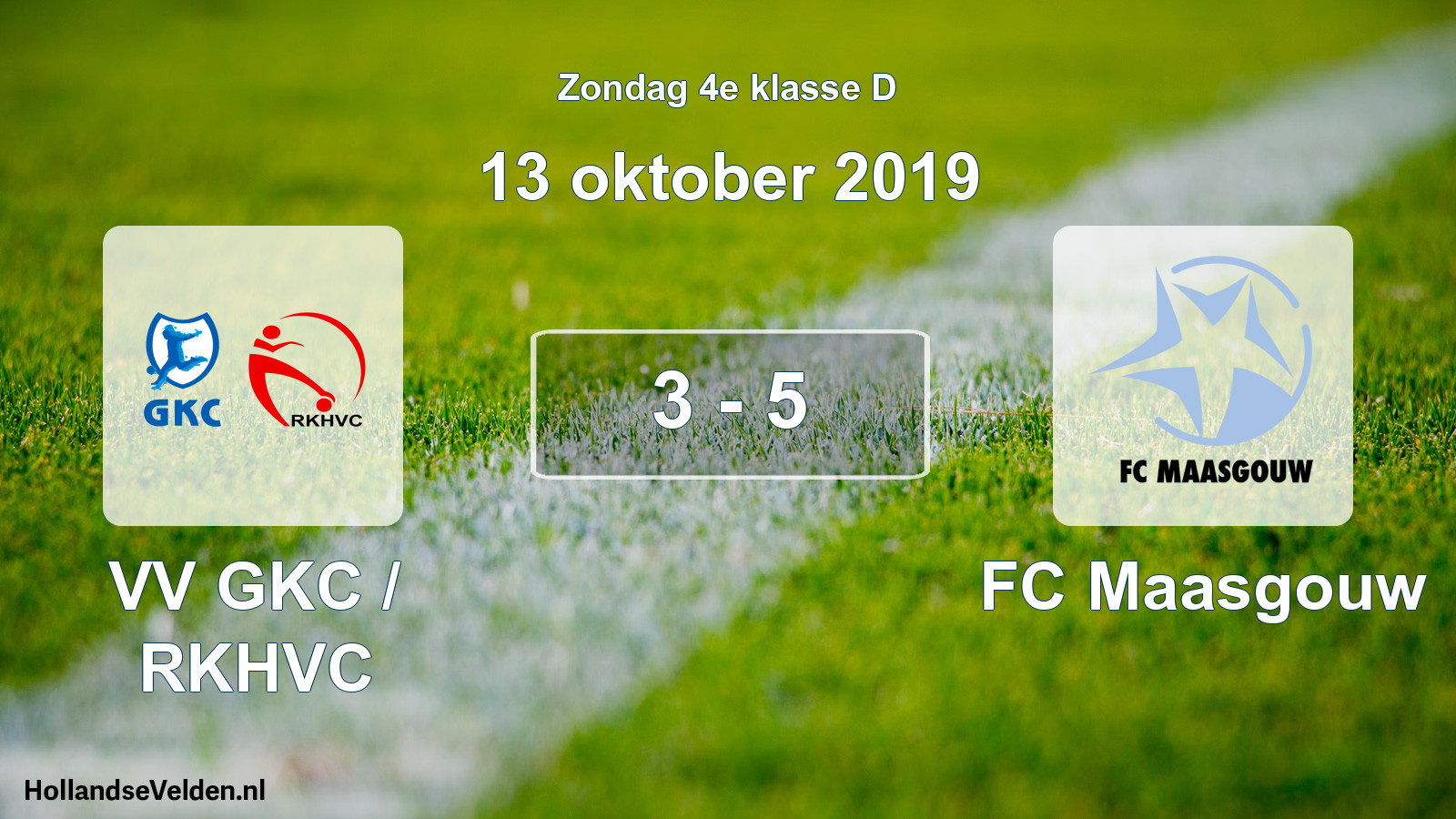 Total number of matches played: VV GKC / RKHVC - FC Maasgouw 3 - 5 (13 October 2019)