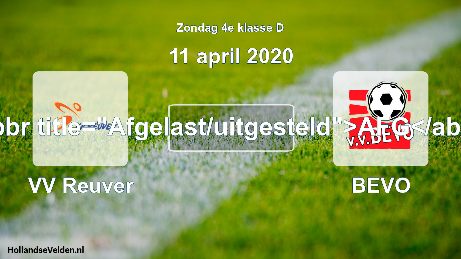 Scheduled Match: VV Reuver - BEVO (11 April 2020)