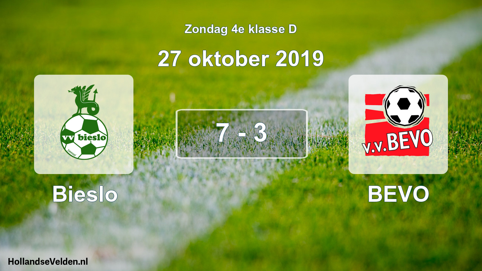 Total number of matches played: Bieslo - BEVO 7 - 3 (27 October 2019)
