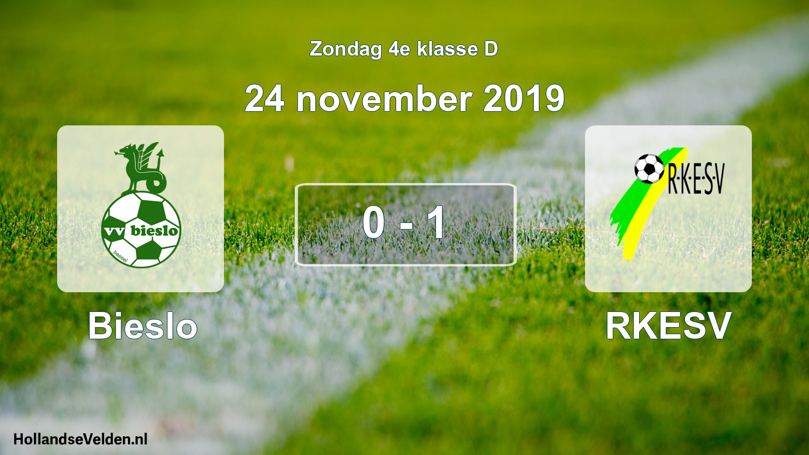 Total number of matches played: Bieslo - RKESV 0 - 1 (24 November 2019)