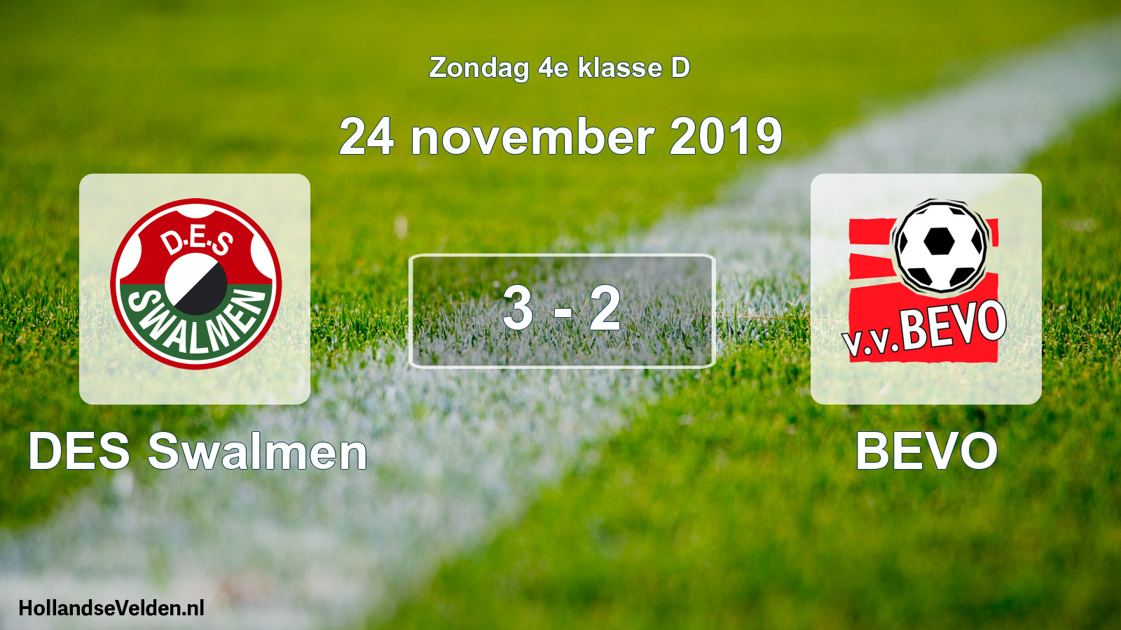 Total number of matches played: DES Swalmen - BEVO 3 - 2 (24 November 2019)