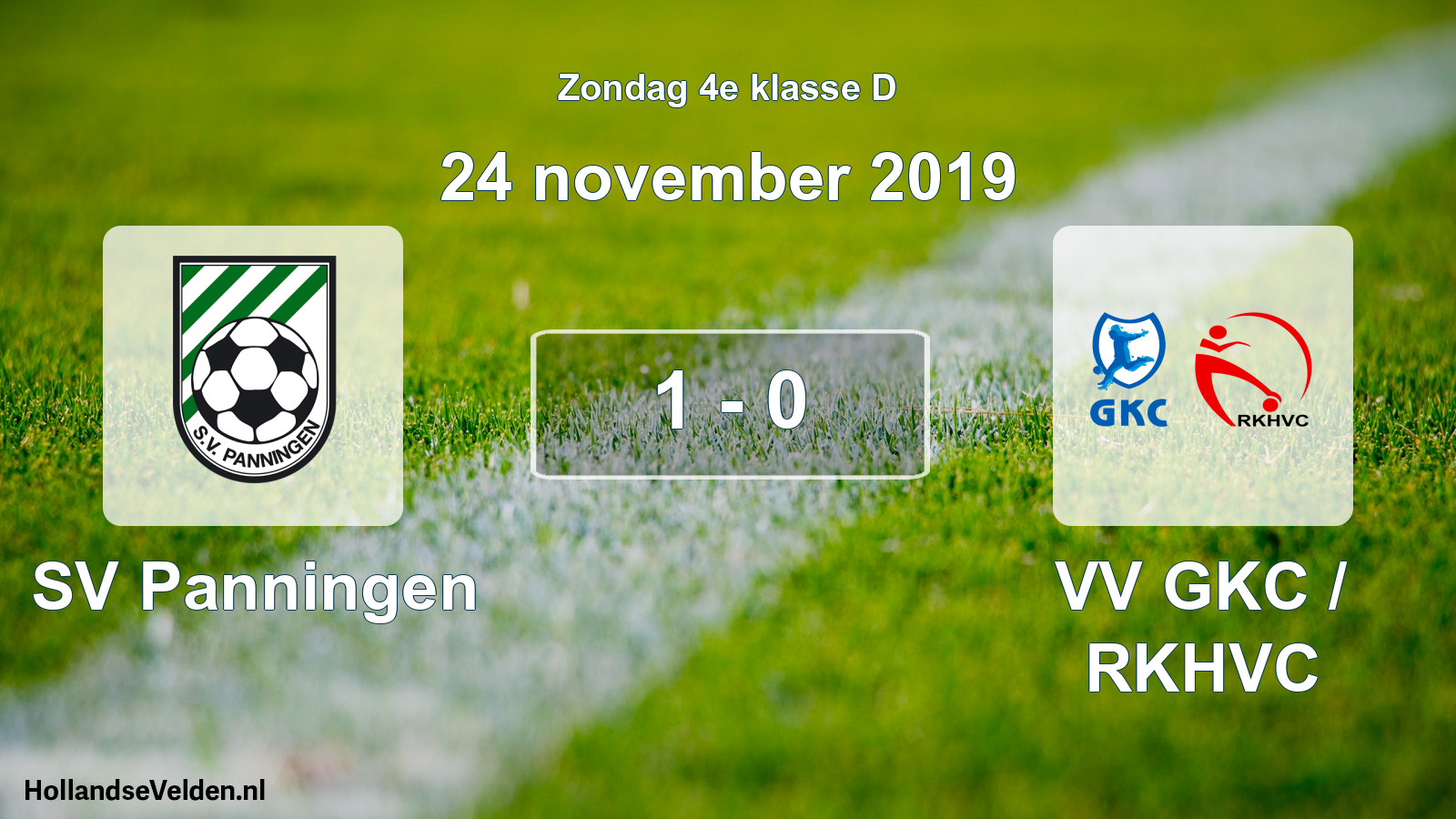Total number of matches played: SV Panningen - VV GKC / RKHVC 1 - 0 (24 November 2019)