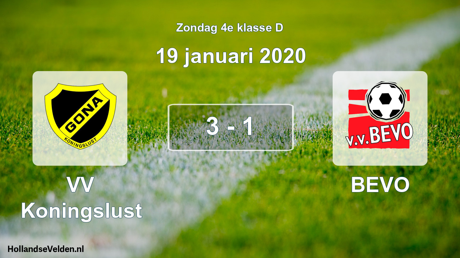 Total number of matches played: VV Koningslust - BEVO 3 - 1 (19 January 2020)