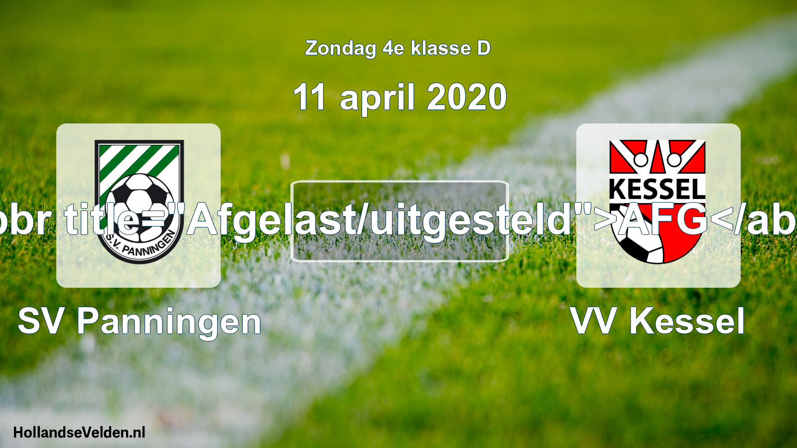 Scheduled Match: SV Panningen - VV Kessel (11 April 2020)