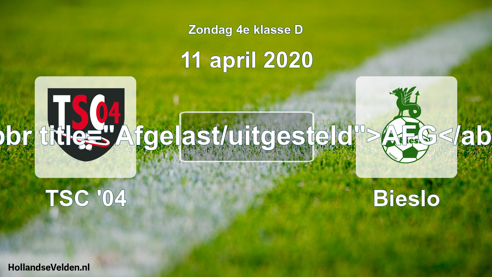 Scheduled Match: TSC '04 - Bieslo (11 April 2020)