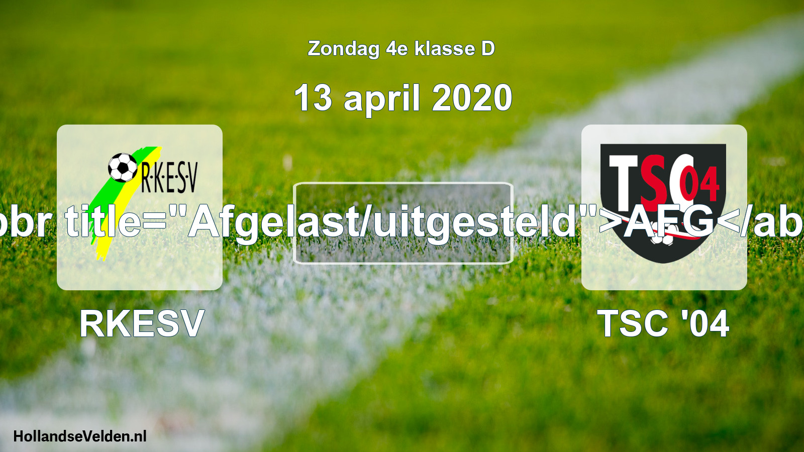 Scheduled Match: RKESV - TSC '04 (13 April 2020)