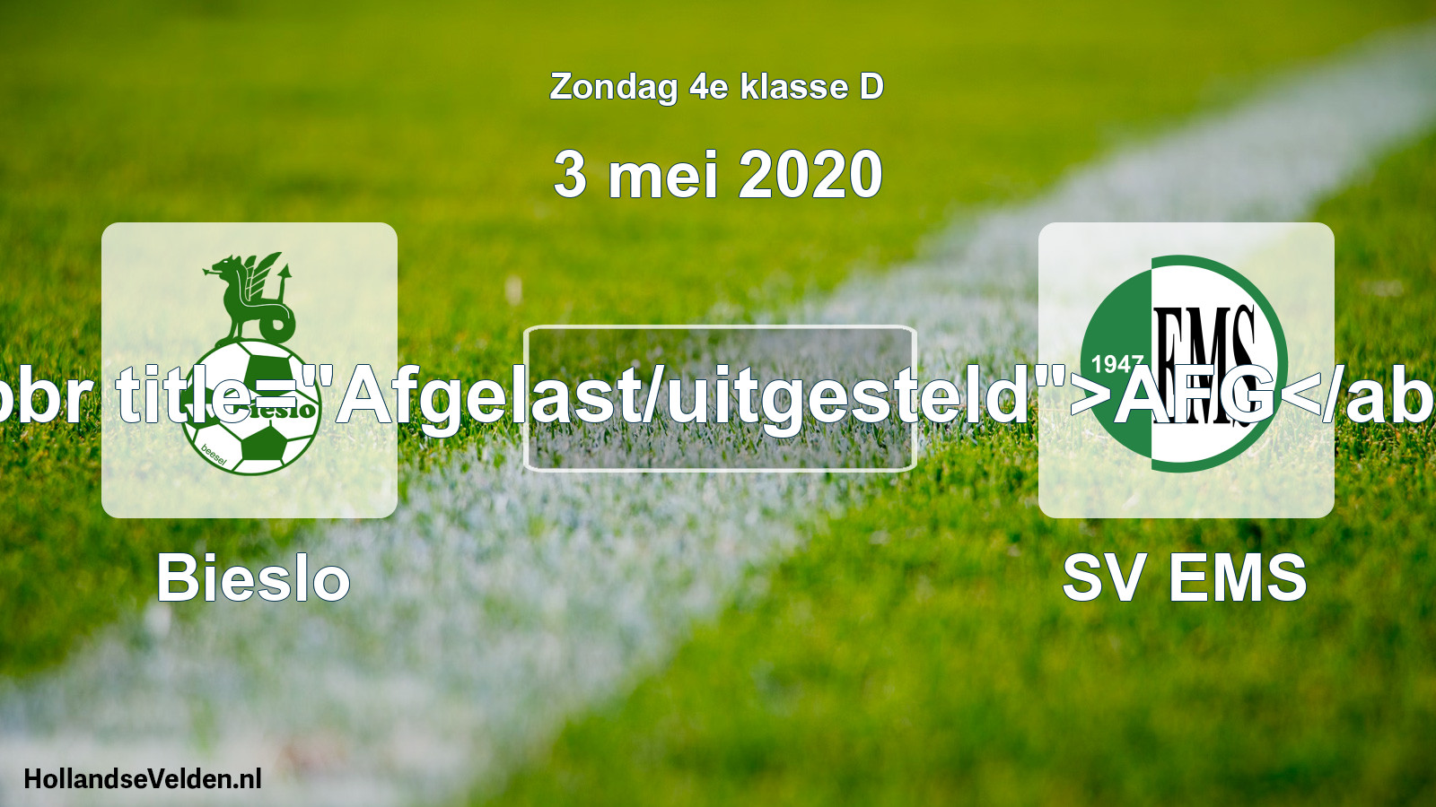 Scheduled Match: Bieslo - SV EMS (3 May 2020)