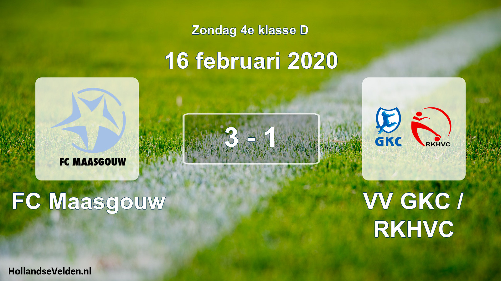 Total number of matches played: FC Maasgouw - VV GKC / RKHVC 3 - 1 (16 February 2020)