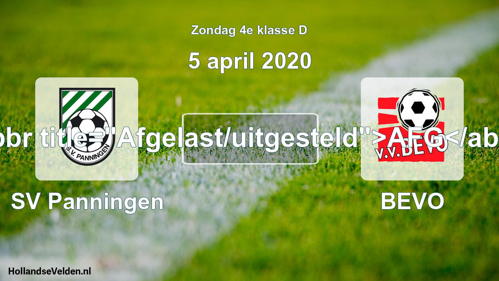 Scheduled Match: SV Panningen - BEVO (5 April 2020)