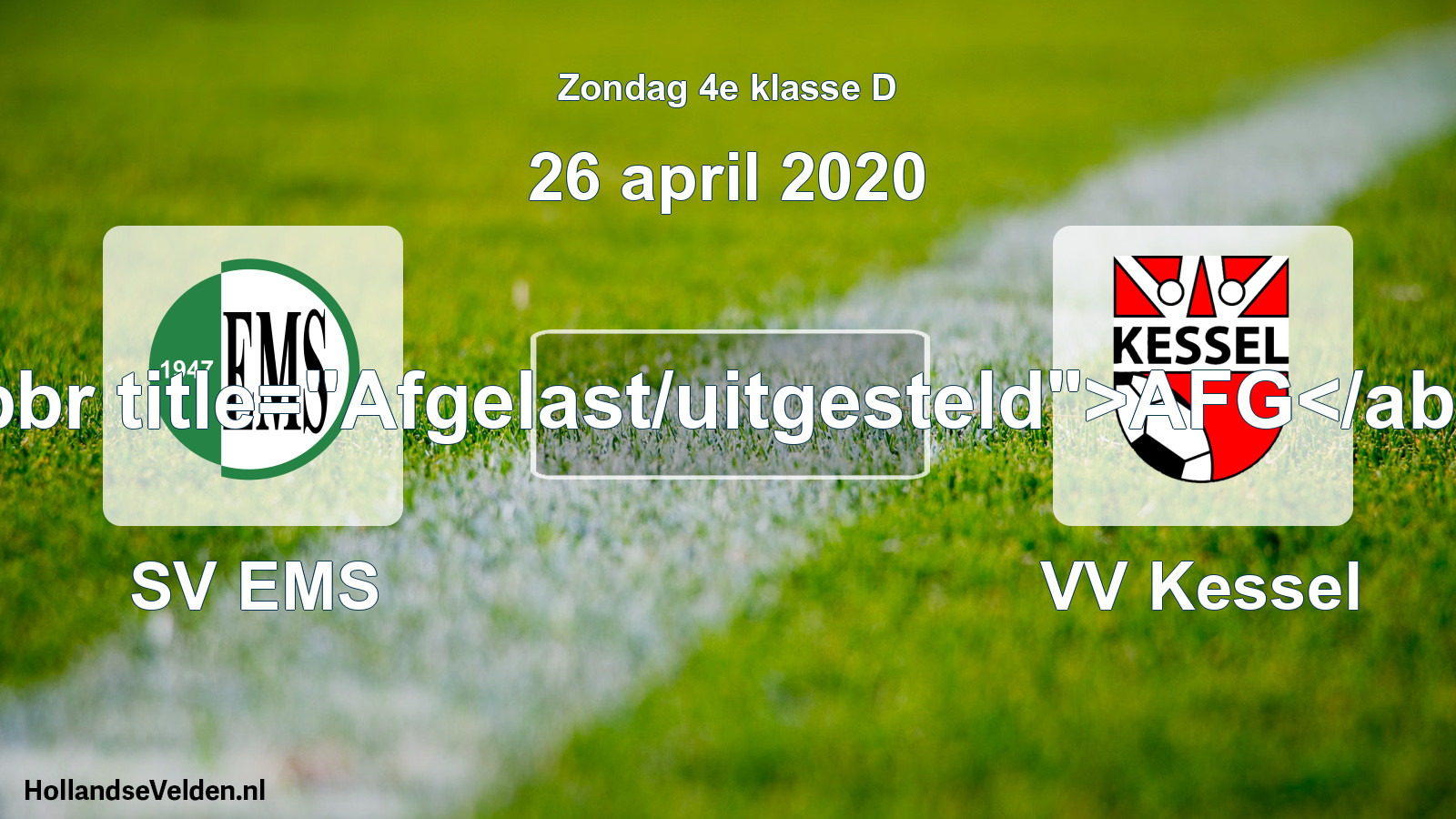 Scheduled Match: SV EMS - VV Kessel (26 April 2020)