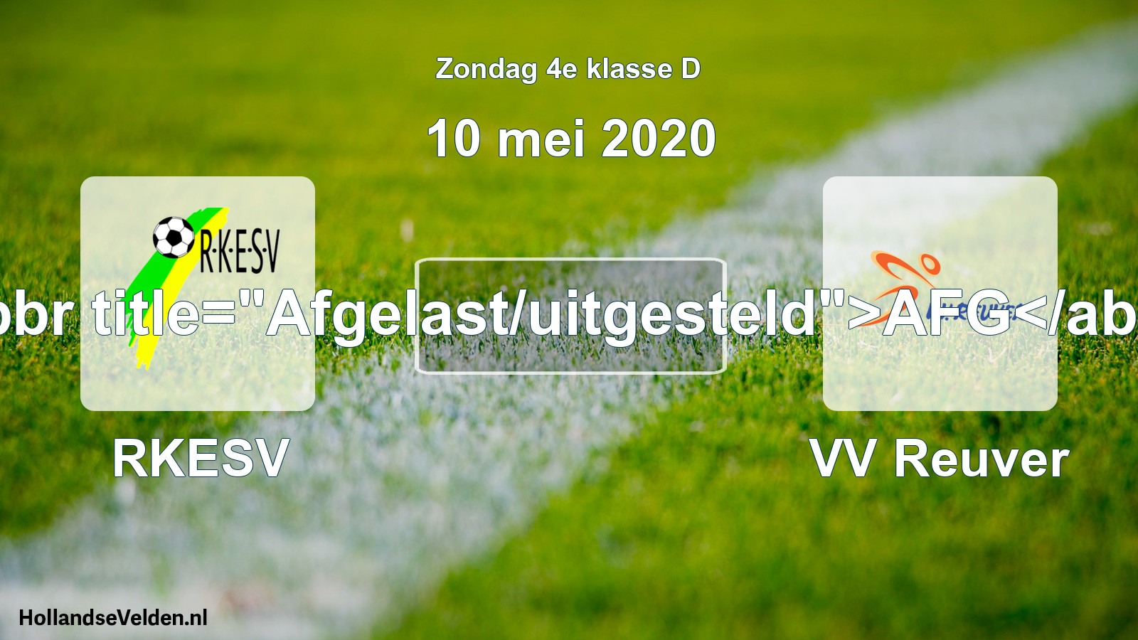 Scheduled Match: RKESV - VV Reuver (10 May 2020)