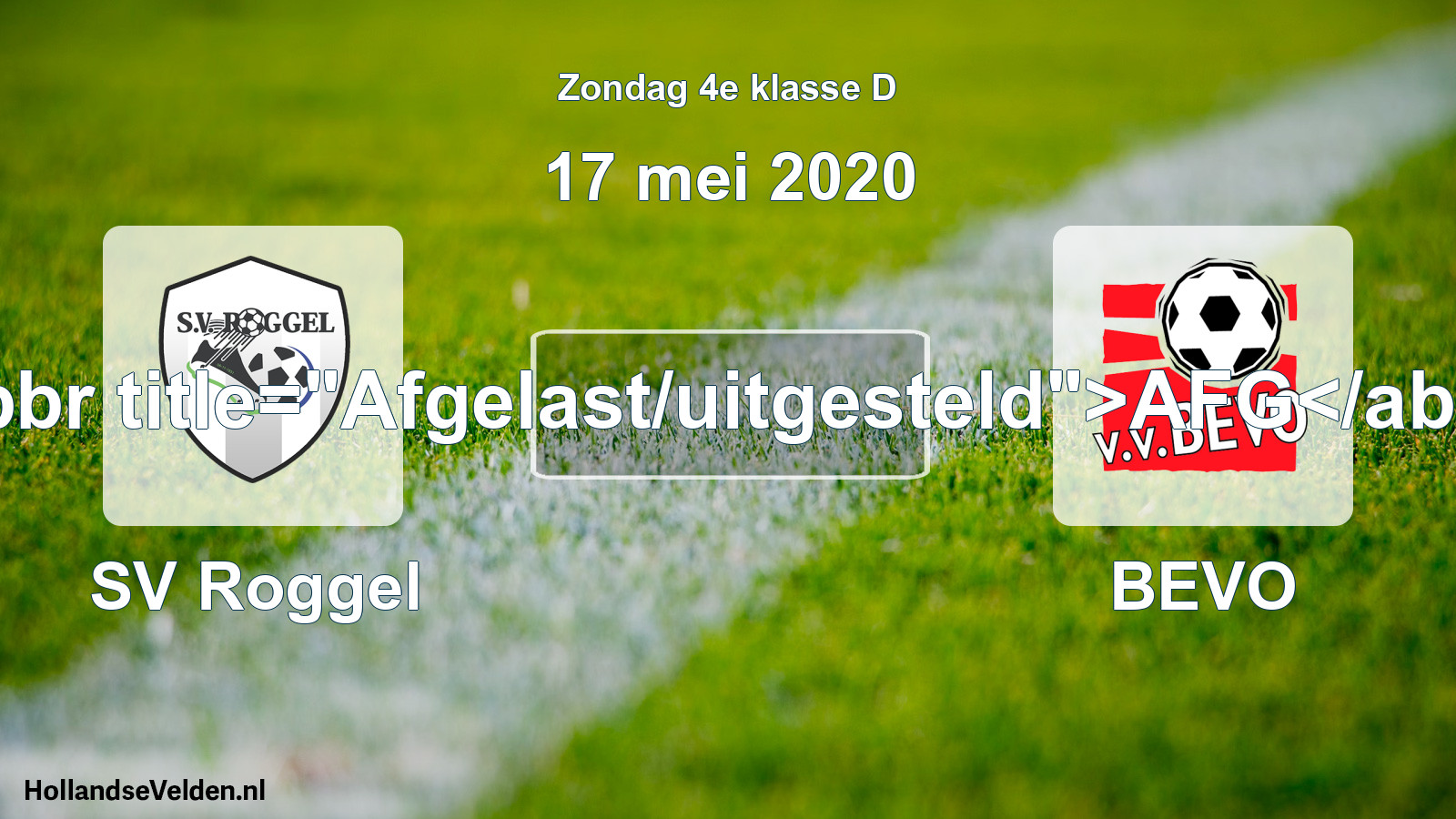 Scheduled Match: SV Roggel - BEVO (17 May 2020)