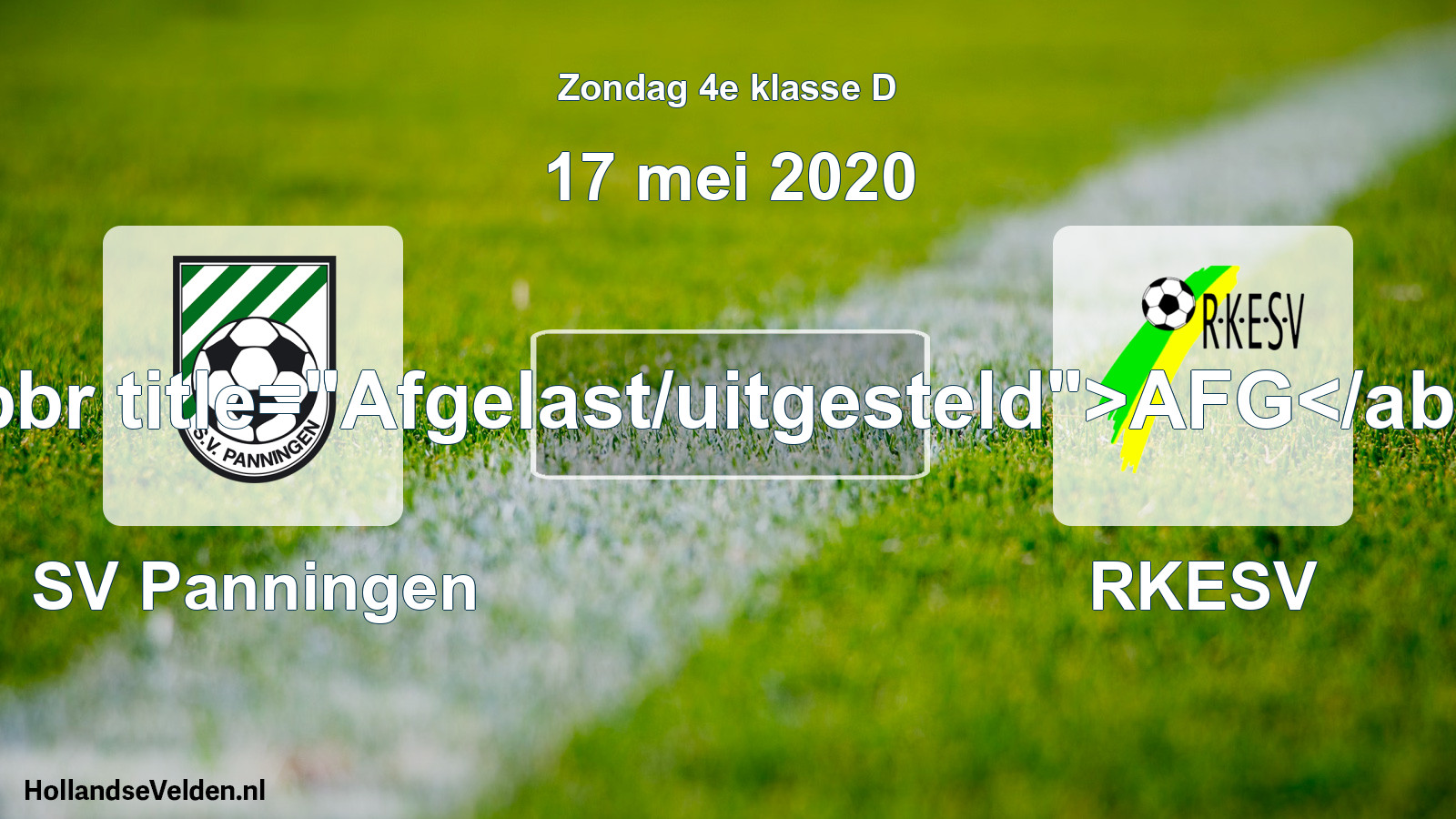 Scheduled Match: SV Panningen - RKESV (17 May 2020)