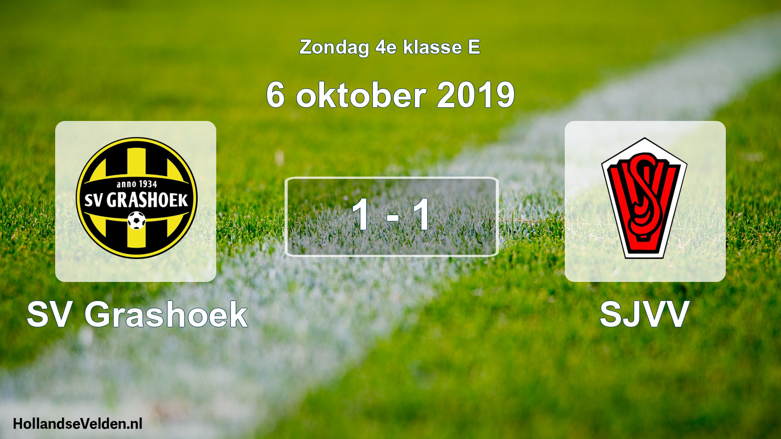 Total number of matches played: SV Grashoek - SJVV 1 - 1 (6 October 2019)