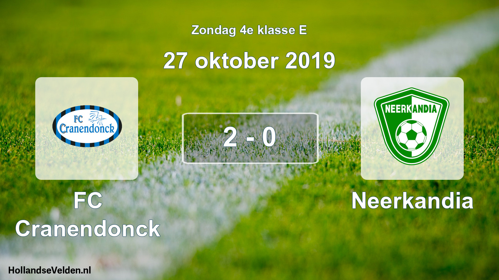 Total number of matches played: FC Cranendonck - Neerkandia 2 - 0 (27 October 2019)