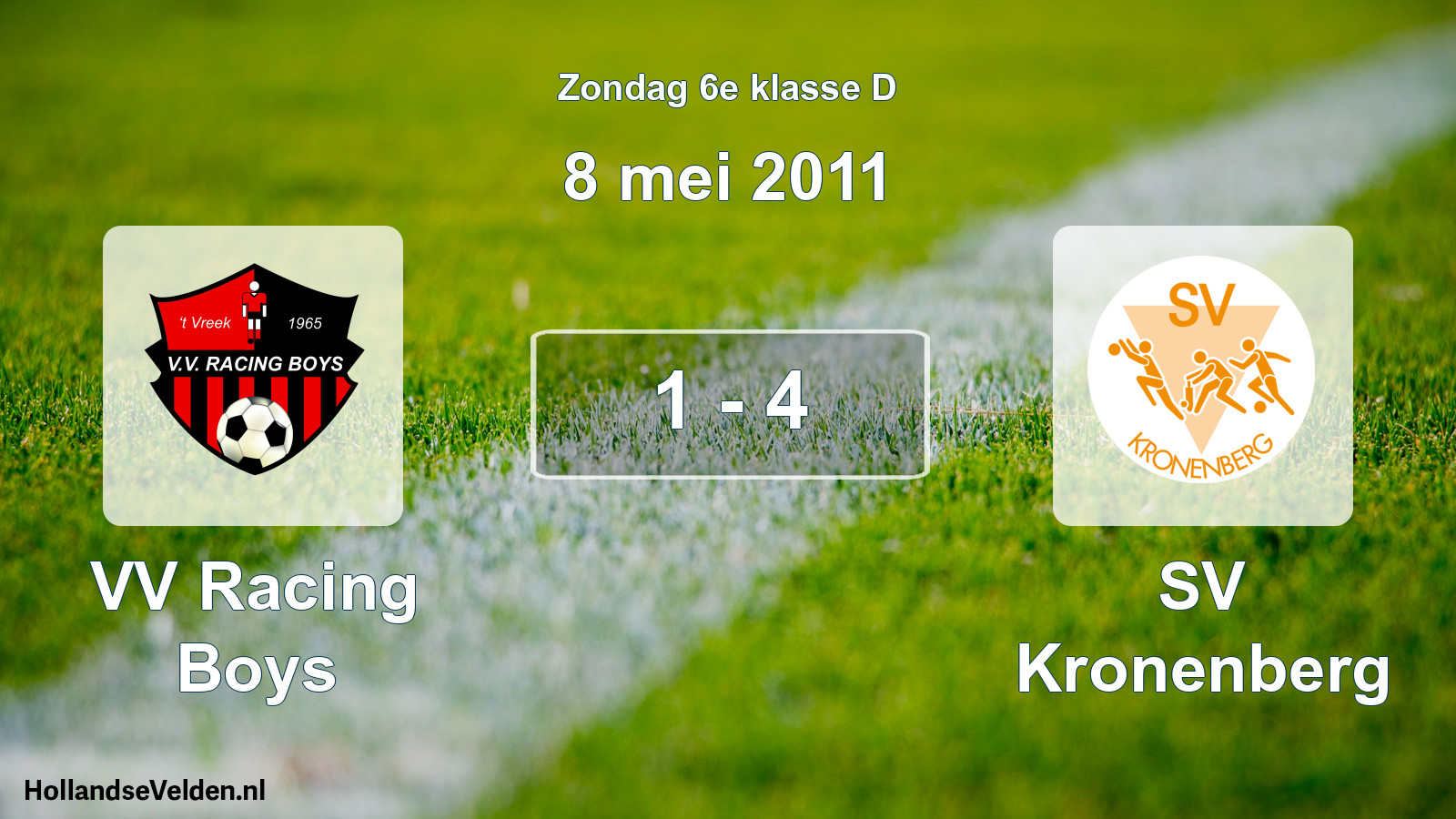 Total number of matches played: VV Racing Boys - SV Kronenberg 1 - 4 (8 May 2011)