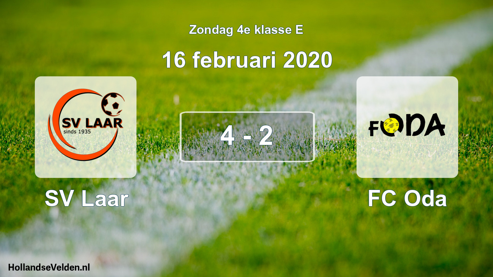 Total number of matches played: SV Laar - FC Oda 4 - 2 (16 February 2020)