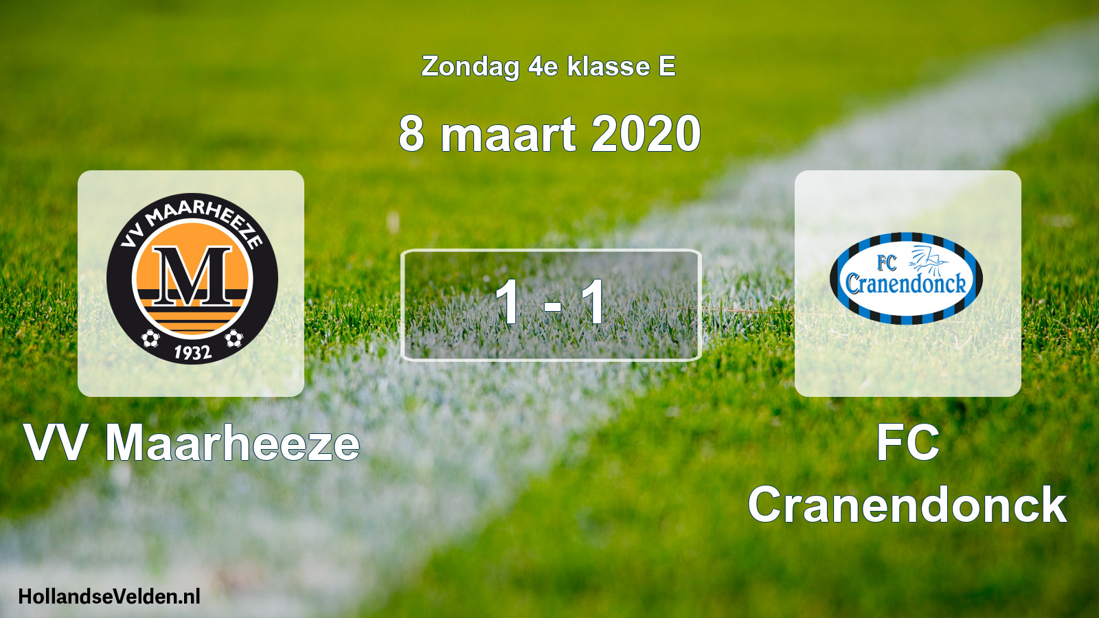 Total number of matches played: VV Maarheeze - FC Cranendonck 1 - 1 (8 March 2020)