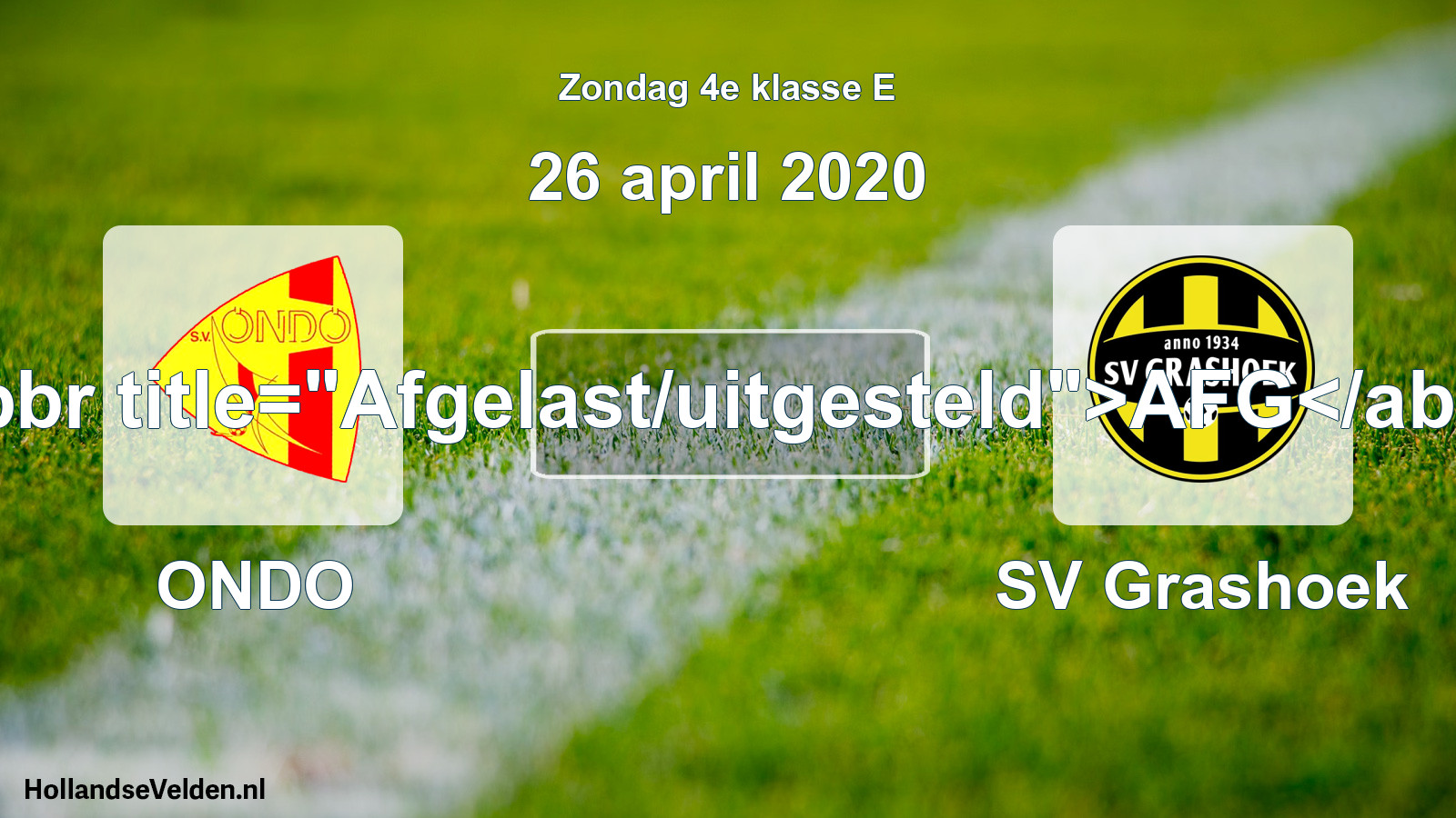 Scheduled Match: ONDO - SV Grashoek (26 April 2020)