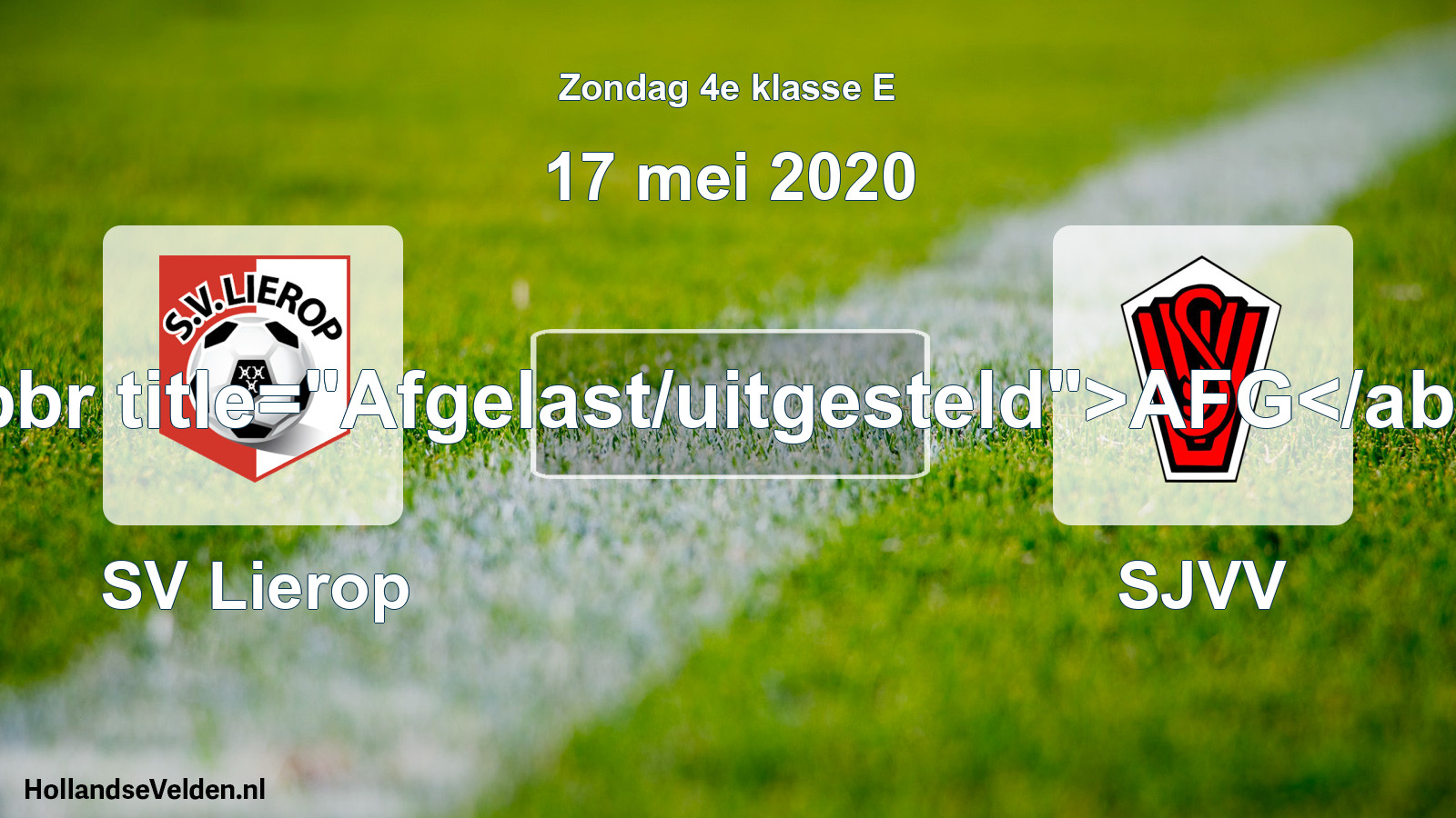 Scheduled Match: SV Lierop - SJVV (17 May 2020)