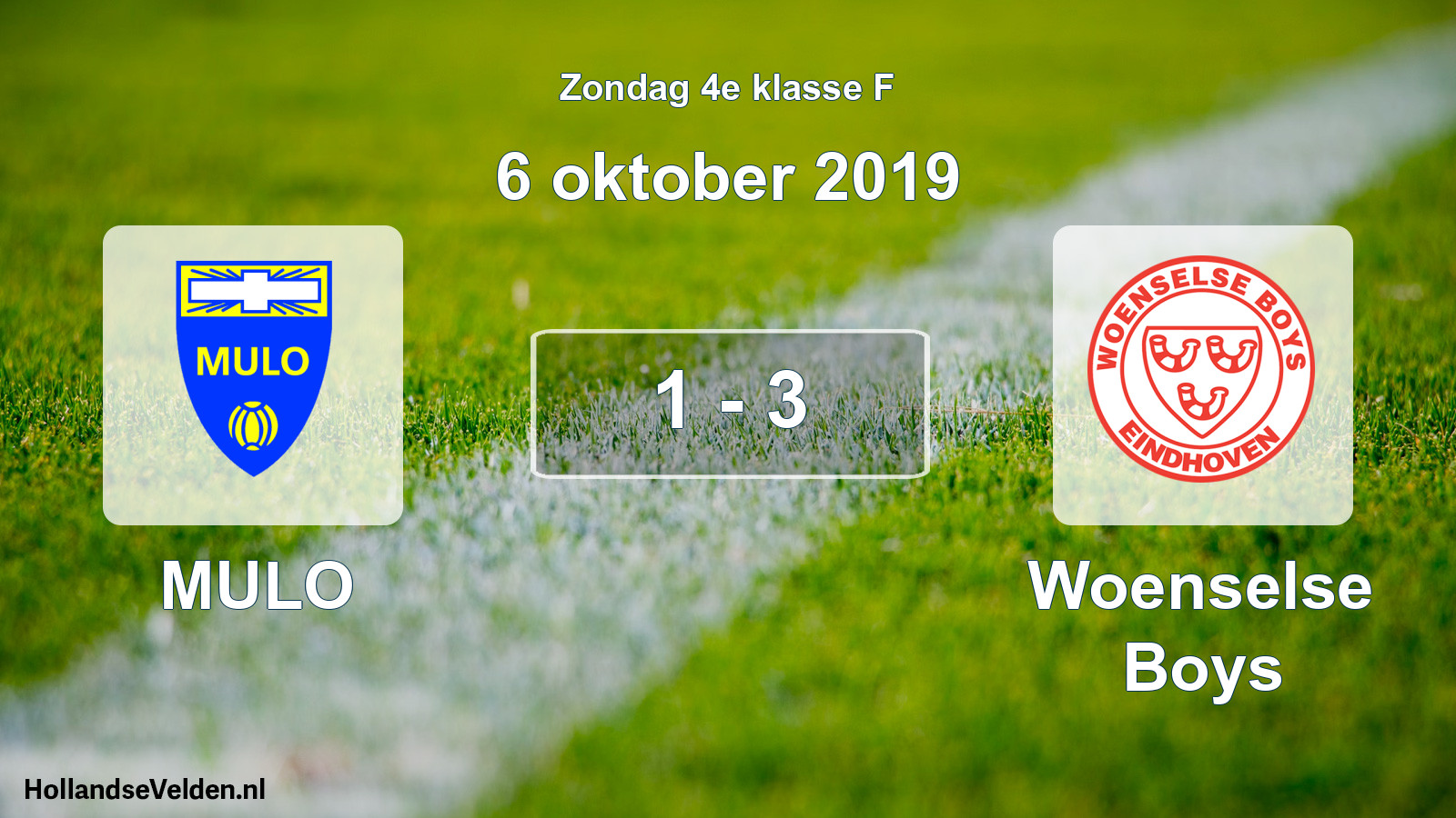 Total number of matches played: MULO - Woenselse Boys 1 - 3 (6 October 2019)