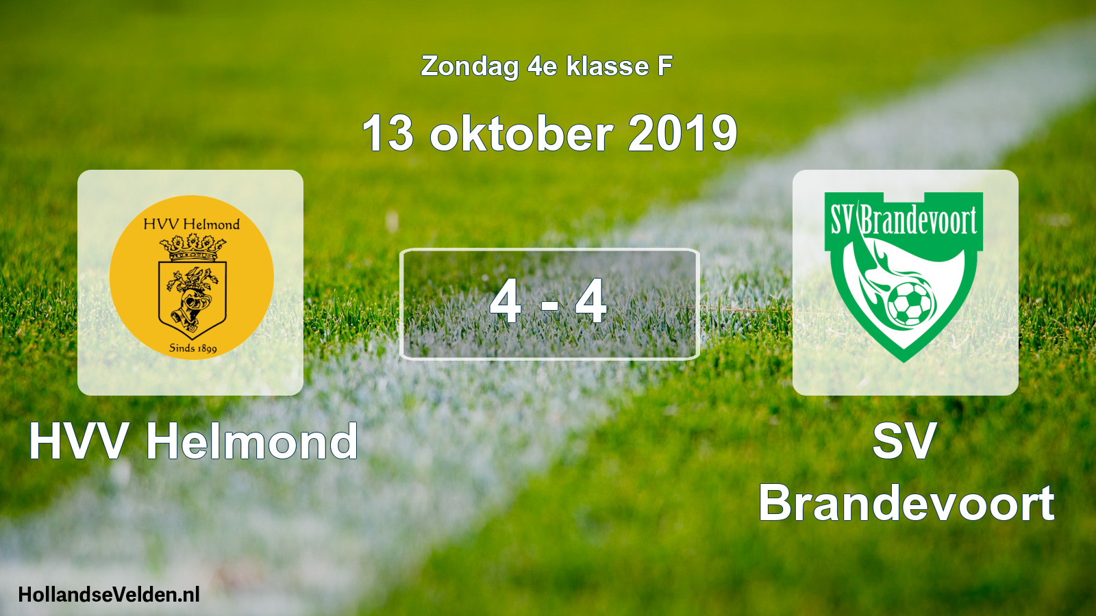 Total number of matches played: HVV Helmond - SV Brandevoort 4 - 4 (13 October 2019)