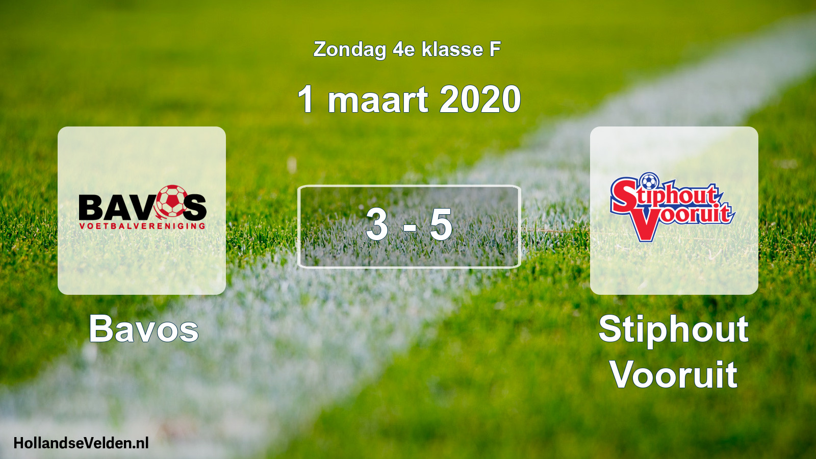 Total number of matches played: Bavos - Stiphout Vooruit 3 - 5 (1 March 2020)