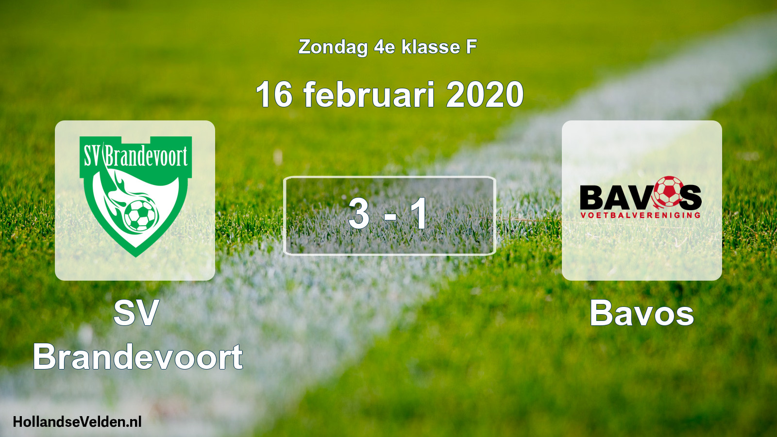 Total number of matches played: SV Brandevoort - Bavos 3 - 1 (16 February 2020)