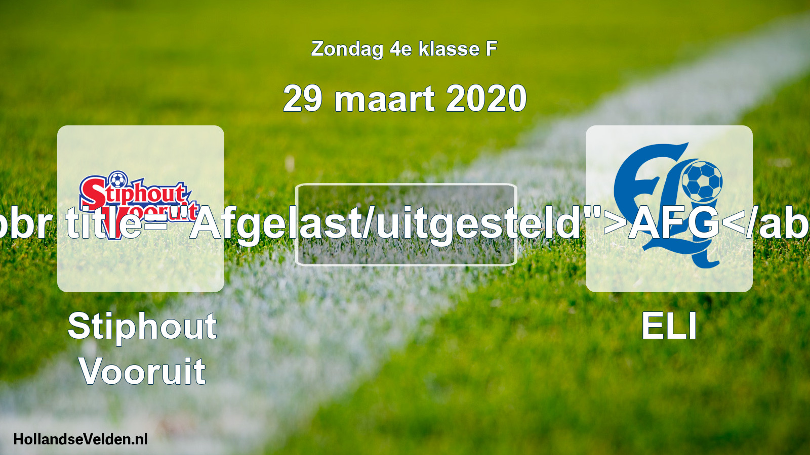 Scheduled Match: Stiphout Vooruit - ELI (29 March 2020)