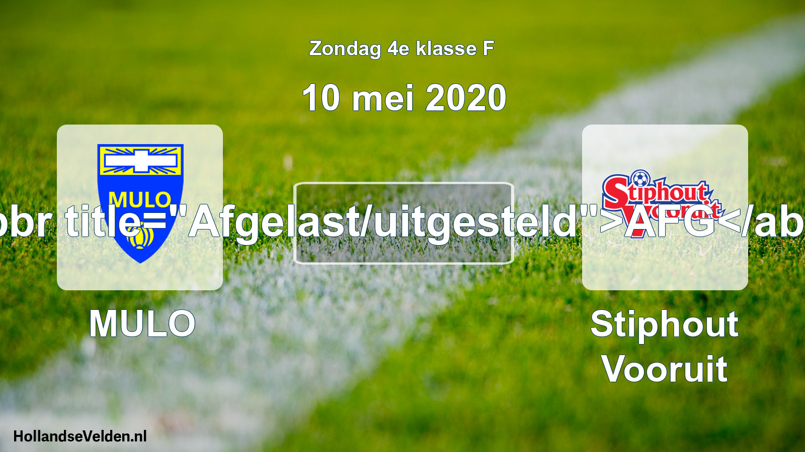 Scheduled Match: MULO - Stiphout Vooruit (10 May 2020)