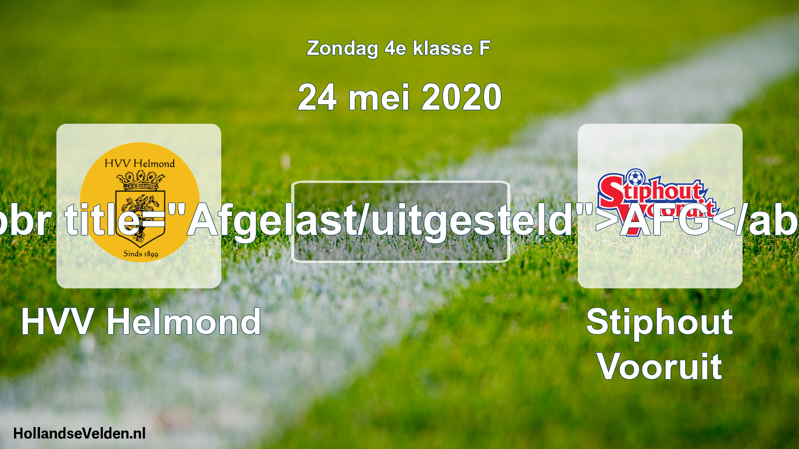 Scheduled Match: HVV Helmond - Stiphout Vooruit (24 May 2020)