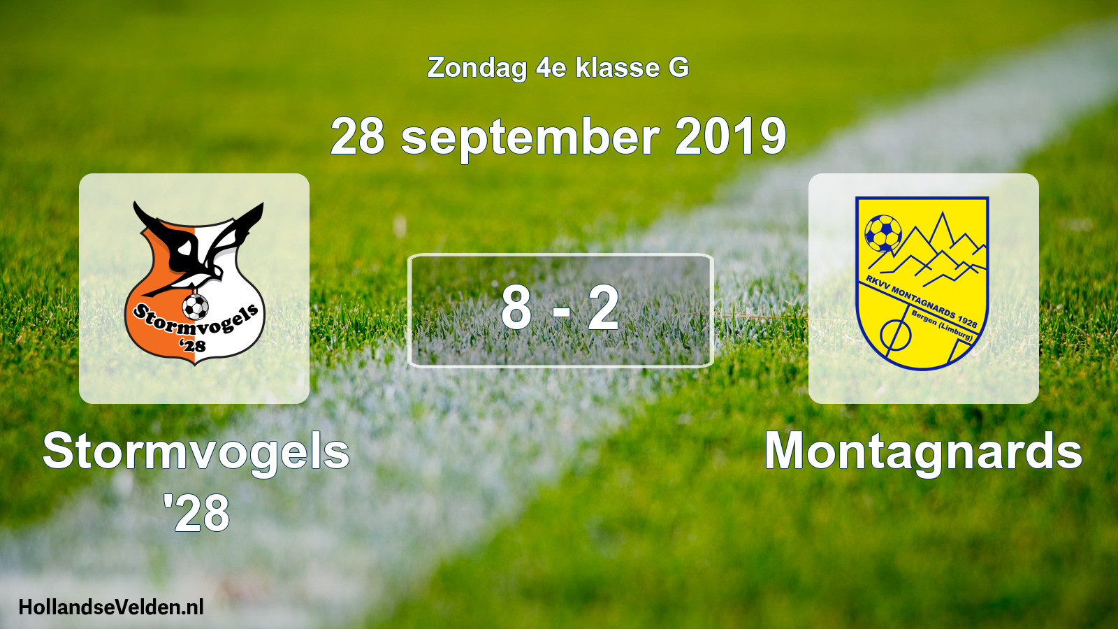 Total number of matches played: Stormvogels '28 - Montagnards 8 - 2 (28 September 2019)