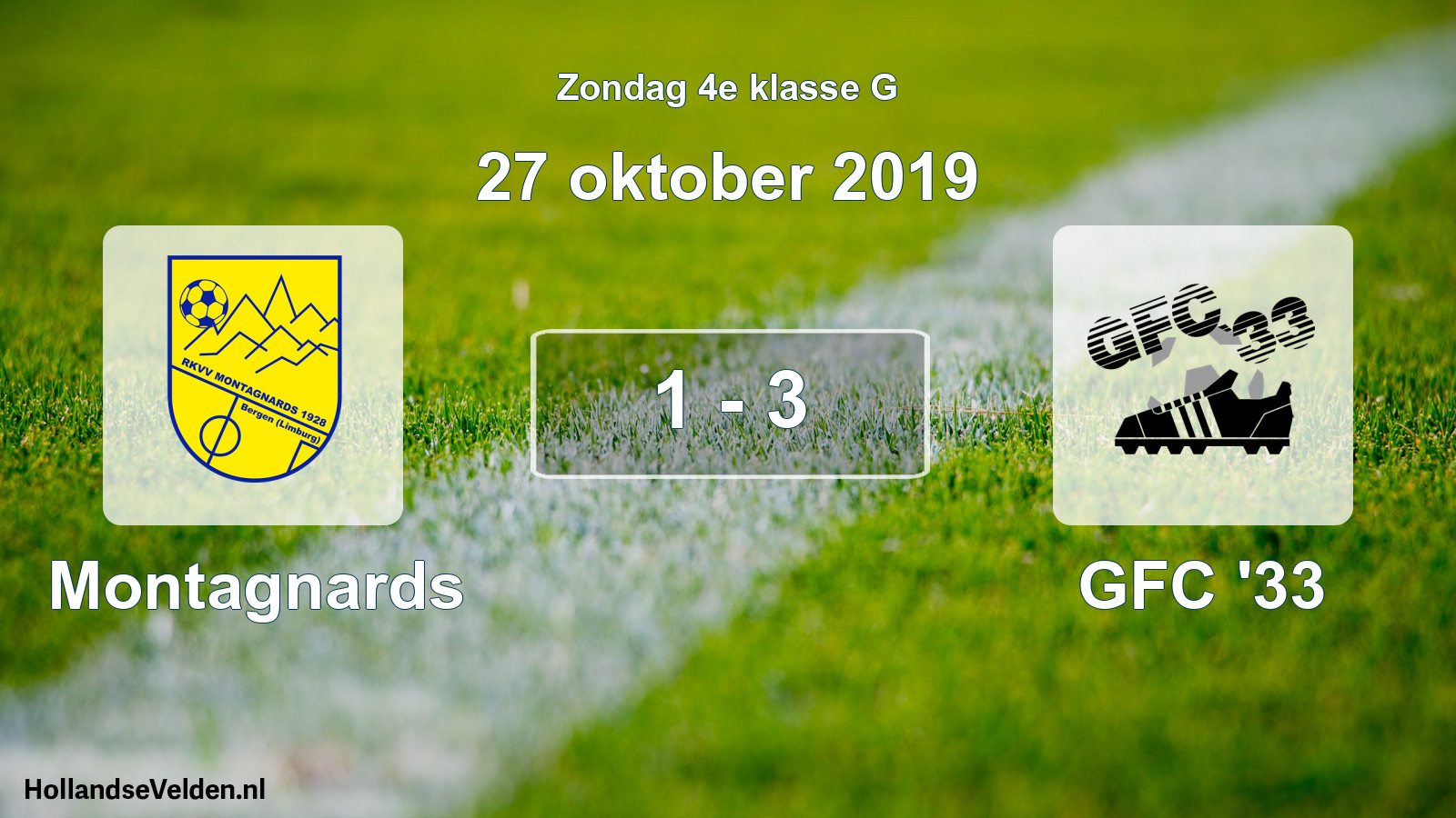 Total number of matches played: Montagnards - GFC '33 1 - 3 (27 October 2019)