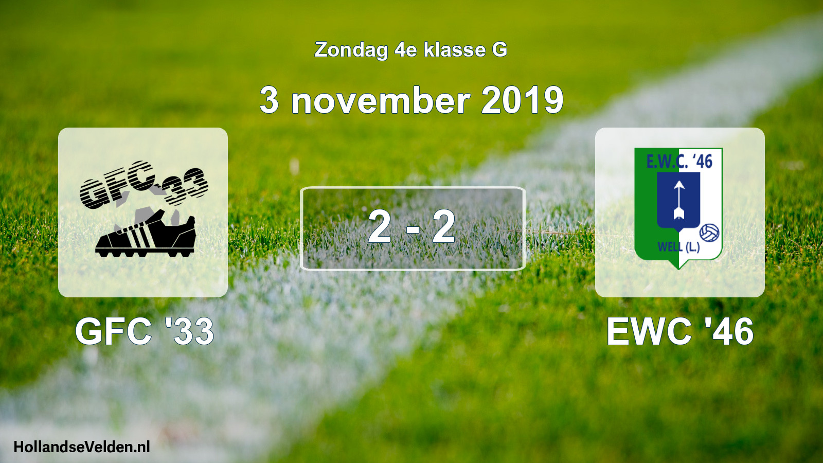Total number of matches played: GFC '33 - EWC '46 2 - 2 (3 November 2019)