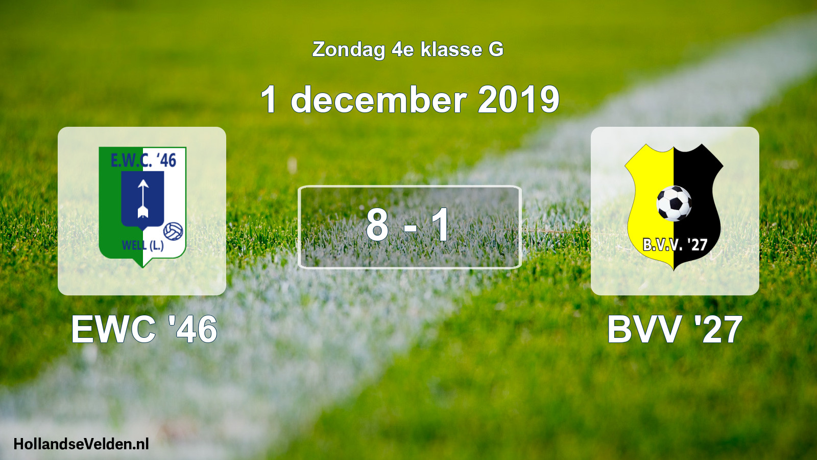 Total number of matches played: EWC '46 - BVV '27 8 - 1 (1 December 2019)