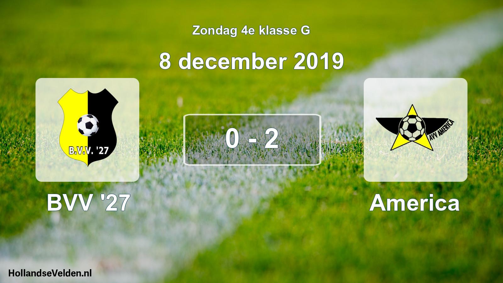 Total number of matches played: BVV '27 - America 0 - 2 (8 December 2019)
