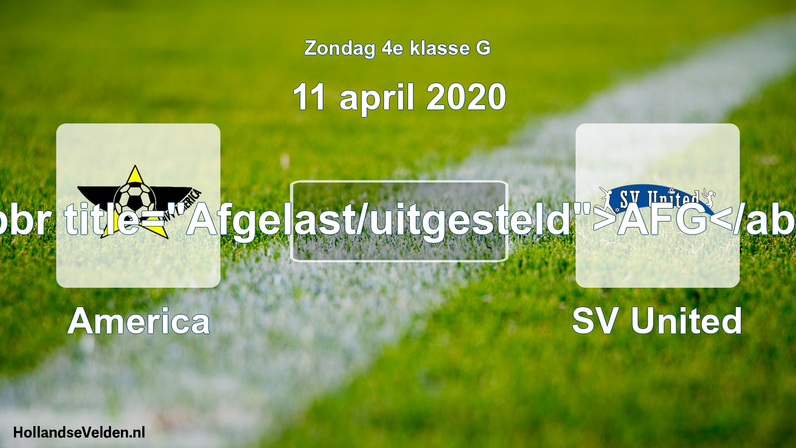 Scheduled Match: America - SV United (11 April 2020)