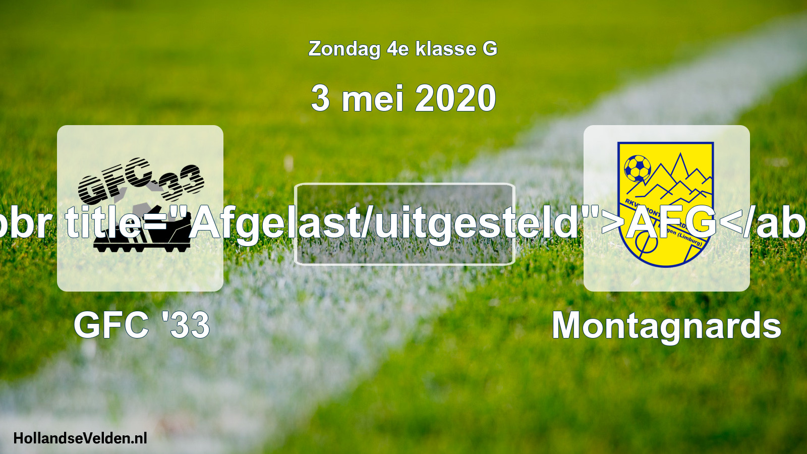Scheduled Match: GFC '33 - Montagnards (3 May 2020)