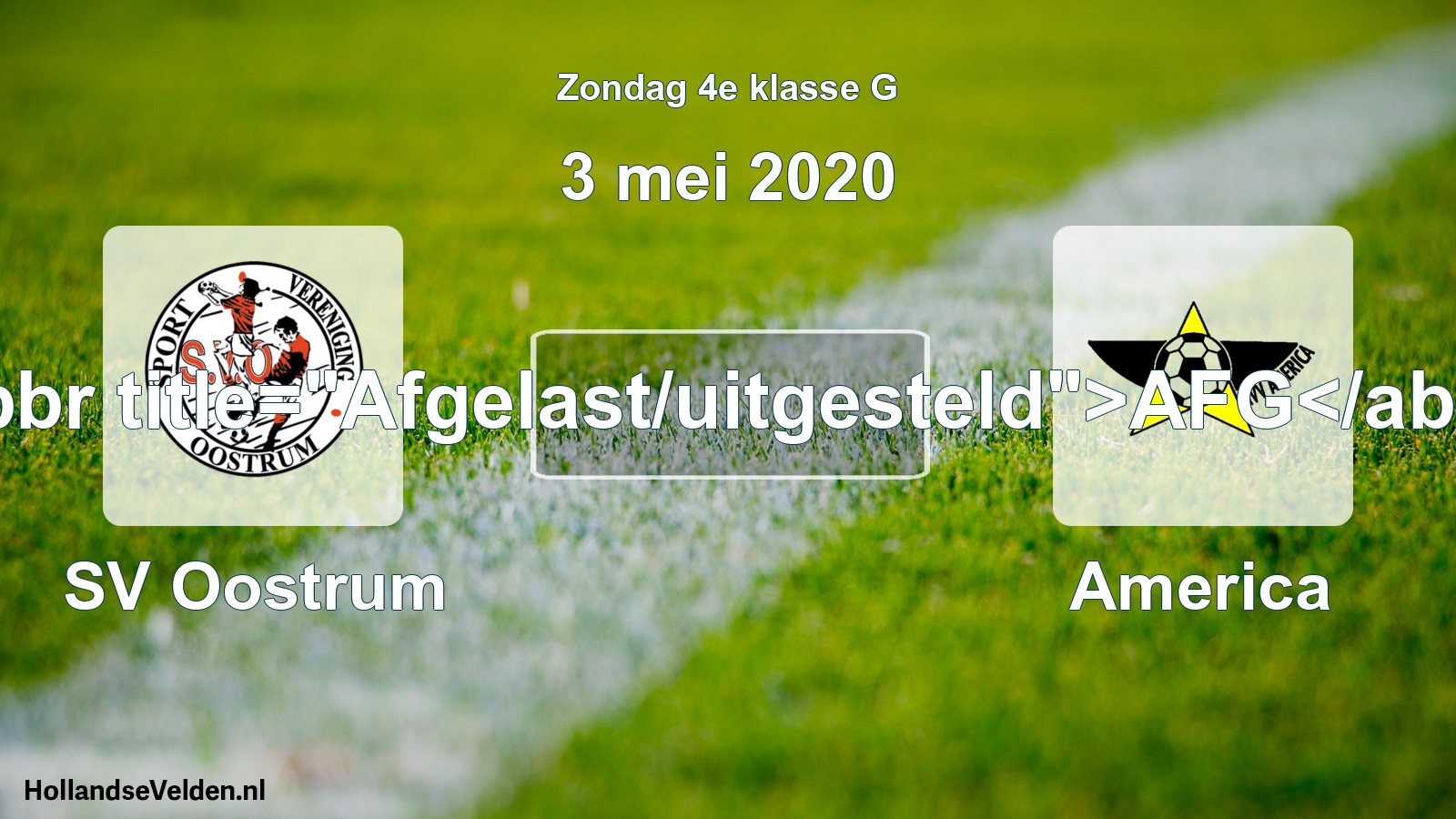 Scheduled Match: SV Oostrum - America (3 May 2020)