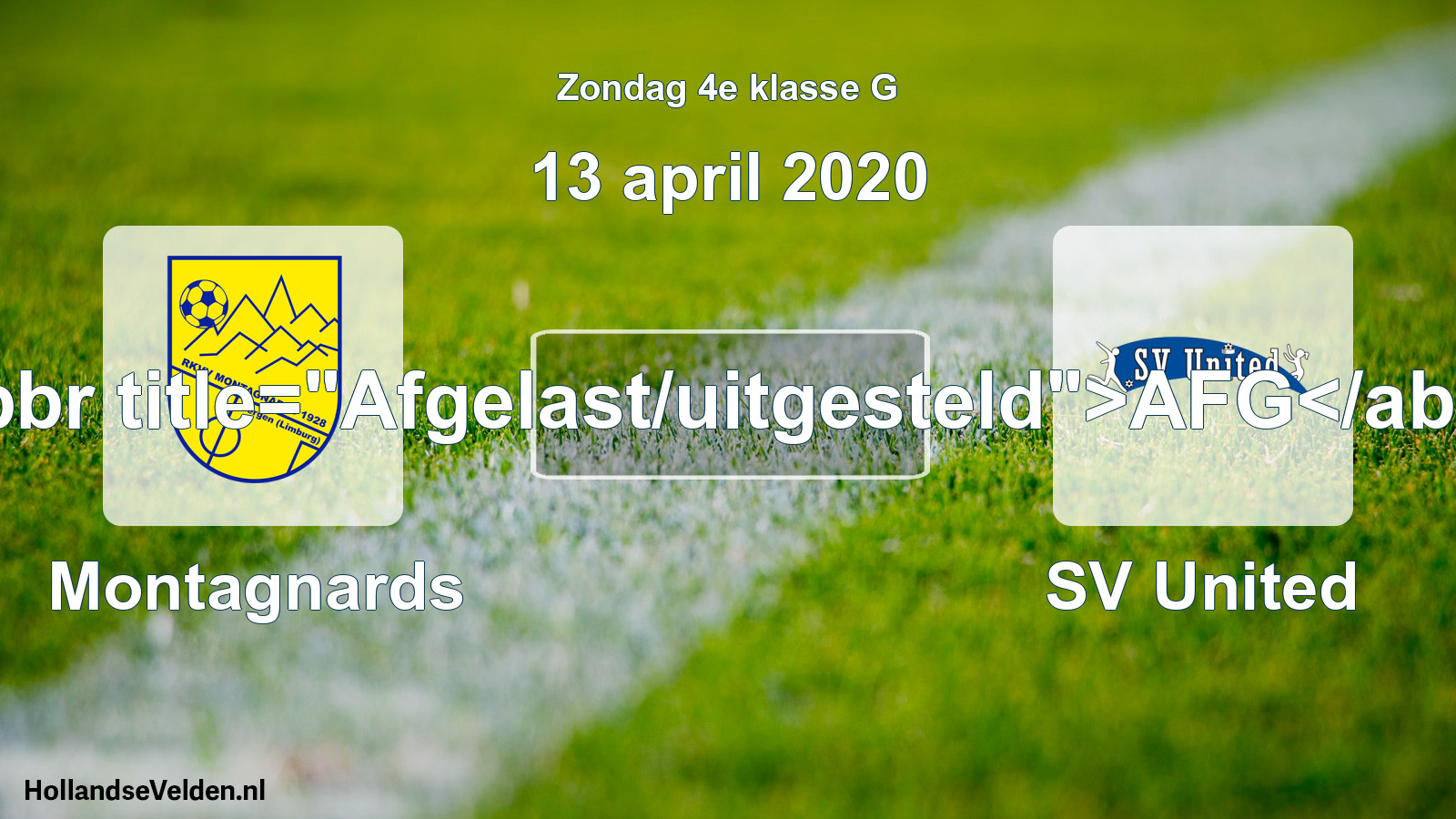 Scheduled Match: Montagnards - SV United (13 April 2020)