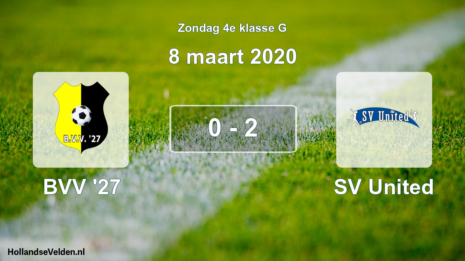 Total number of matches played: BVV '27 - SV United 0 - 2 (8 March 2020)