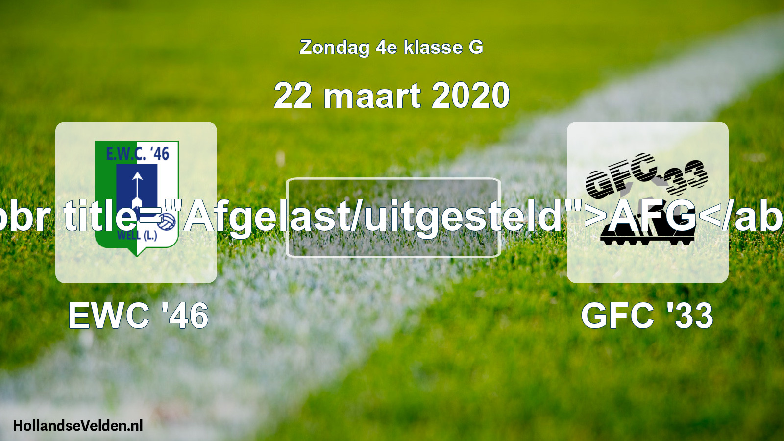 Scheduled Match: EWC '46 - GFC '33 (22 March 2020)