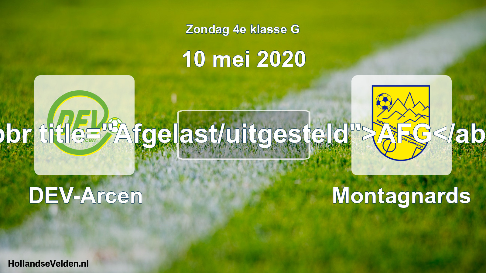 Scheduled Match: DEV-Arcen - Montagnards (10 May 2020)