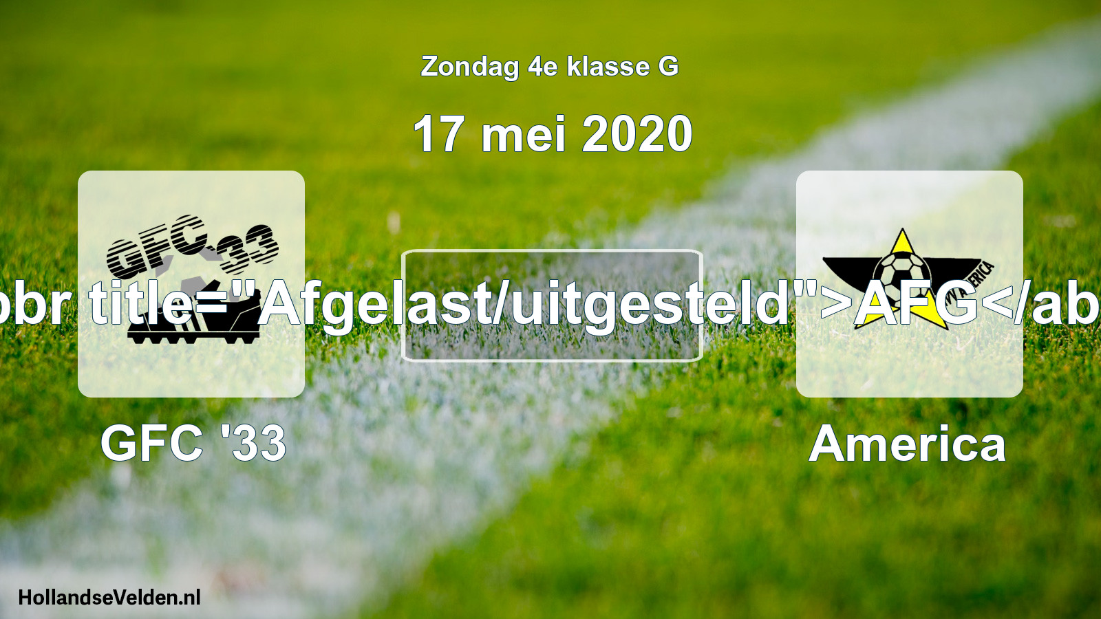 Scheduled Match: GFC '33 - America (17 May 2020)