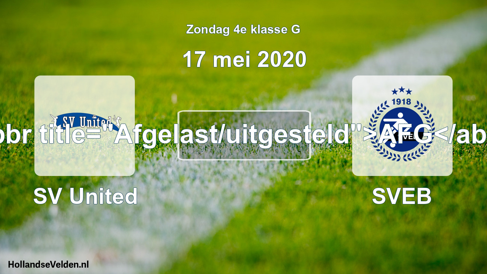 Scheduled Match: SV United - SVEB (17 May 2020)