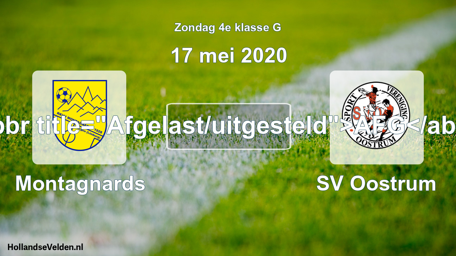 Scheduled Match: Montagnards - SV Oostrum (17 May 2020)