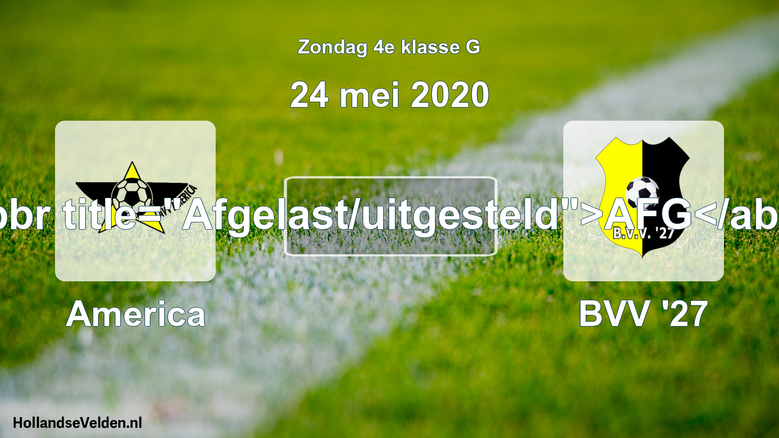 Scheduled Match: America - BVV '27 (24 May 2020)