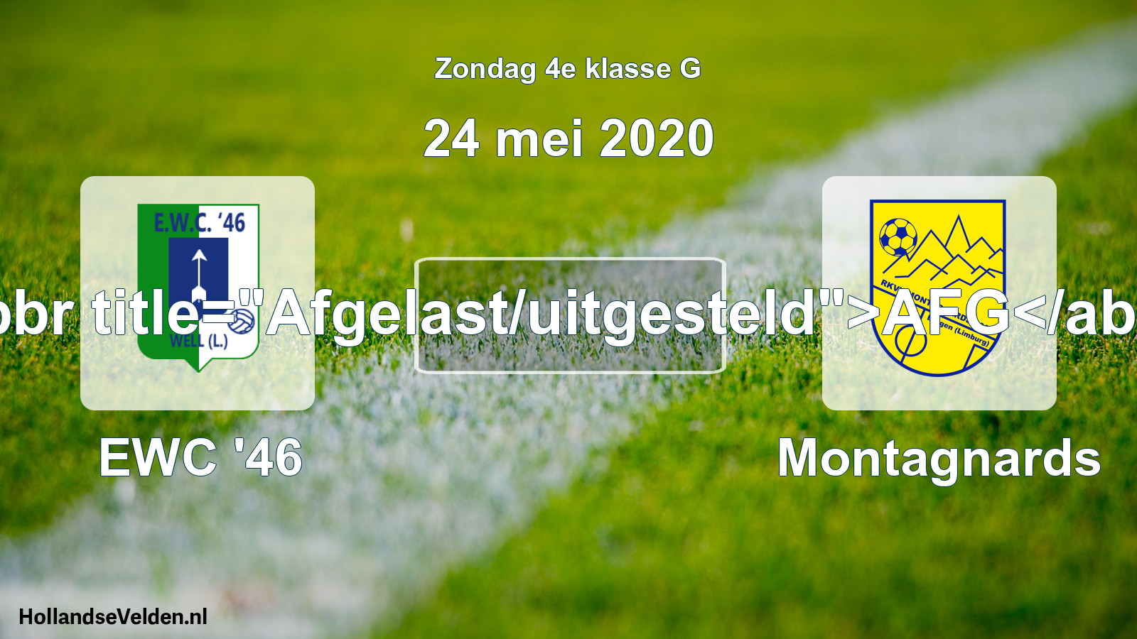 Scheduled Match: EWC '46 - Montagnards (24 May 2020)