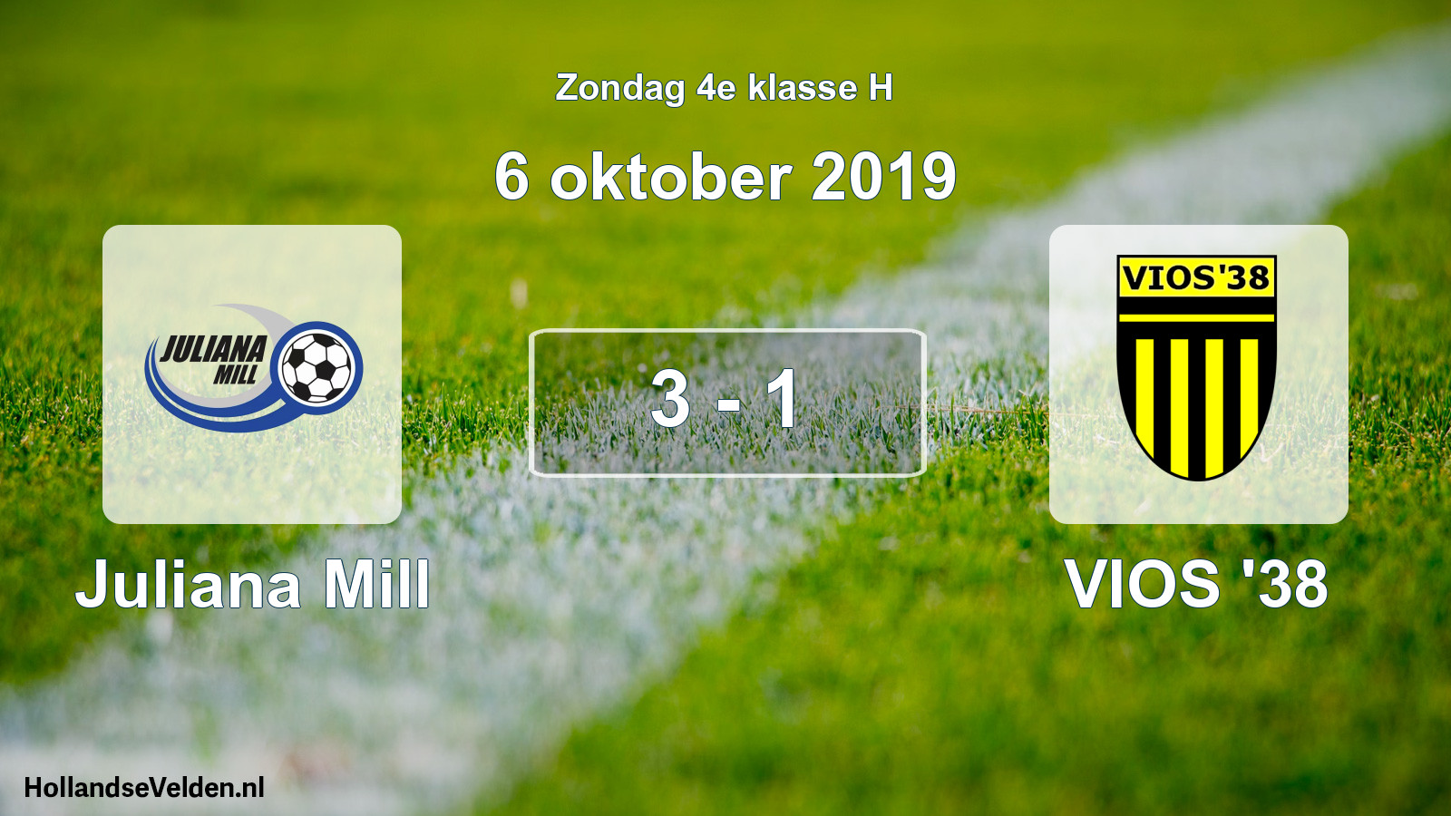 Total number of matches played: Juliana Mill - VIOS '38 3 - 1 (6 October 2019)