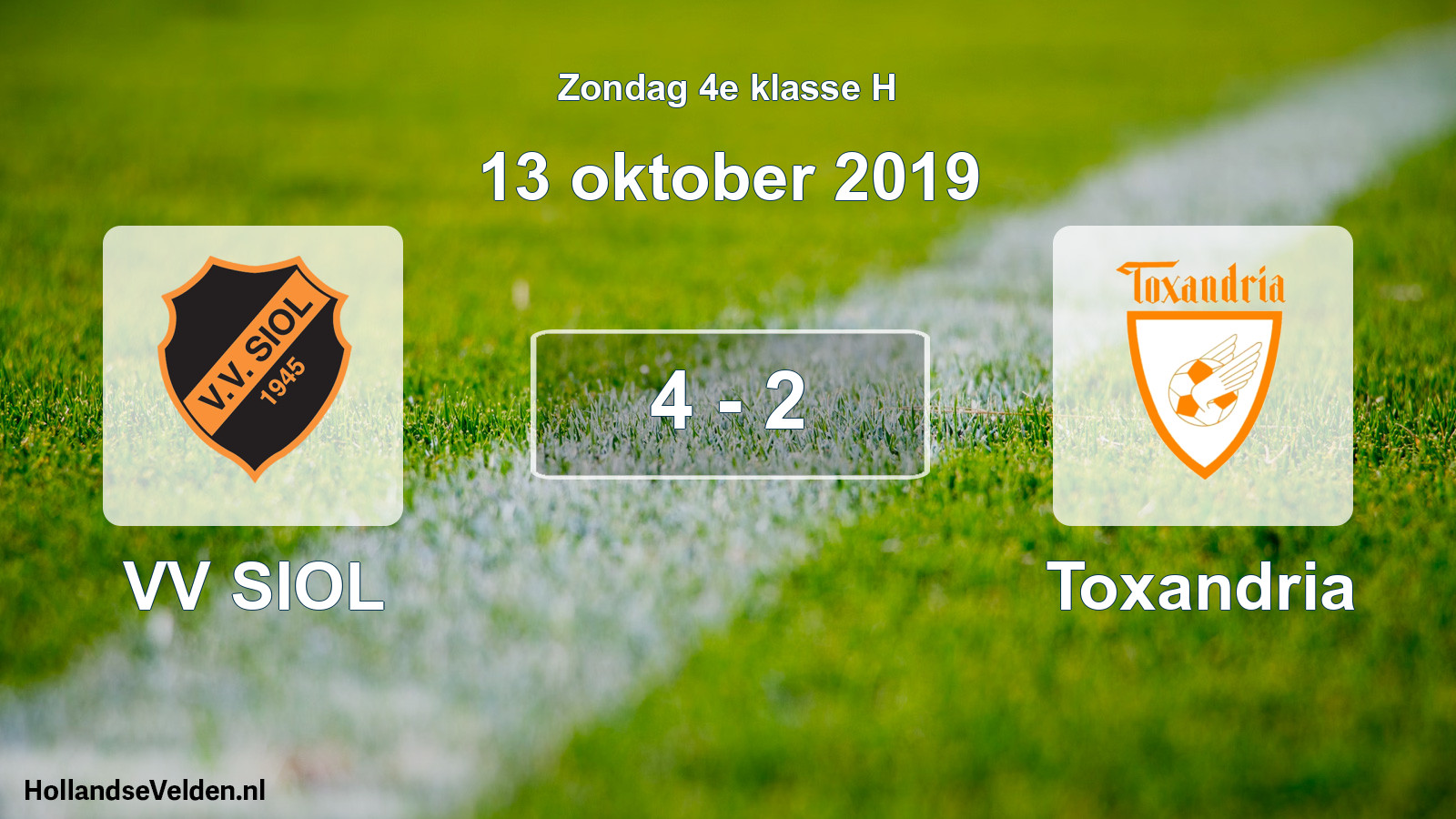 Total number of matches played: VV SIOL - Toxandria 4 - 2 (13 October 2019)